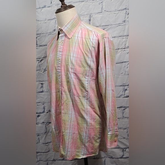 Burberry London Men's Button Down Shirt Check Vintage USA 90s Relaxed Fit Medium - Picture 16 of 16